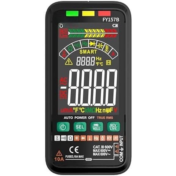 Multimeter 6000 Counts TRMS Digital Multimeter,Rechargeable Electrical Tester with Auto Ranging Digital Voltmeter,Measures  Current Resistance Continuity Capacitance Temperature Frequency