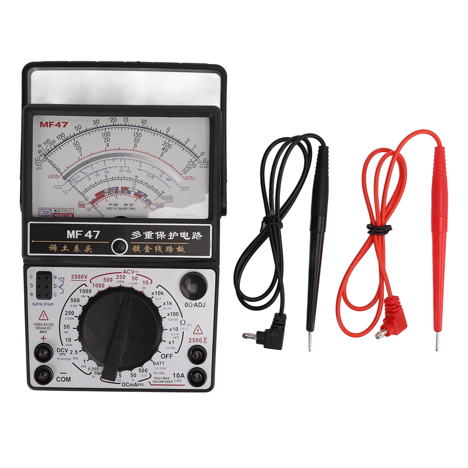 Analogue Meter Multimeter, Amp Volt Ohm Voltage Tester Meter and Diode  Continuity Test, Accurately Measures Voltage Current Amp Resistance  Capacitance
