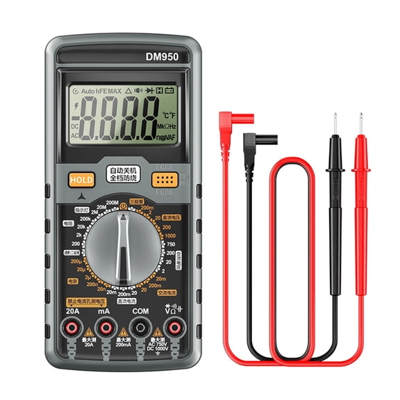 Multimeter Tester Digital Multimeter with Voltmeter and Ohms Meter Resistance; Tests Live, Continuitys