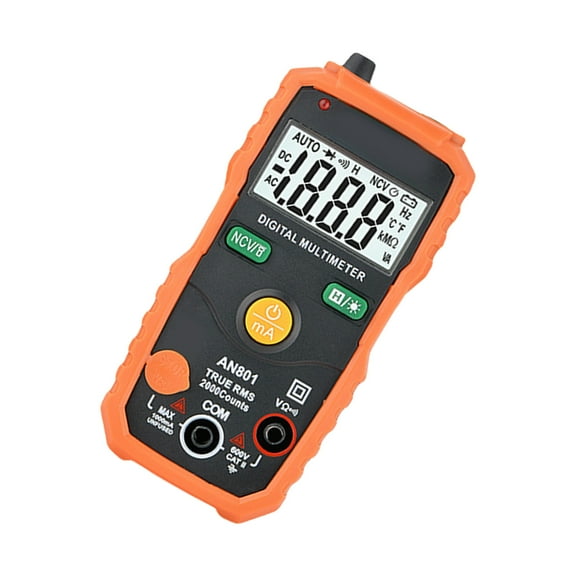 Multimeter Tester Digital Multimeter with Voltmeter and Ohms Meter Resistance; Tests Live, Continuitys