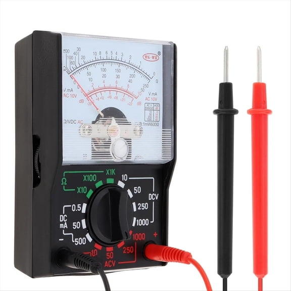 Multimeter, Volt 1000V Voltmeter Amp Volt Ohm Voltage Tester Meter with Test Leads and Battery Included