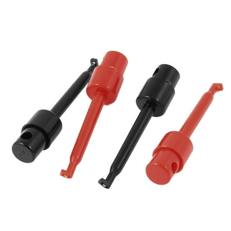 Red Black Plastic Electrical Testing Wire Hook Clip Connector 4Pcs