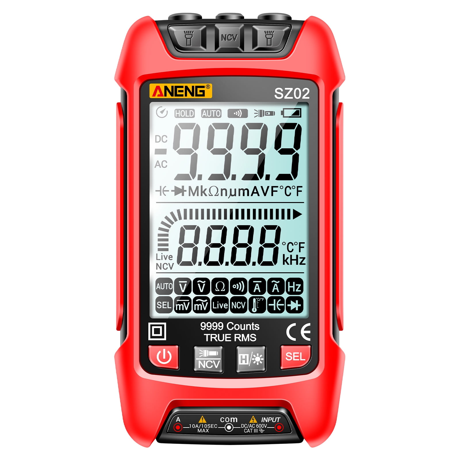 Multimeters,9999 Ncv Universal With Voltmeter Ammeter Meter Handheld Tester Sz02 Auto 9999 Universal Meter Lcd Voltmeter Handheld Tester Voltmeter Auto 9999 Ncv Cousopo Resistance Huiop