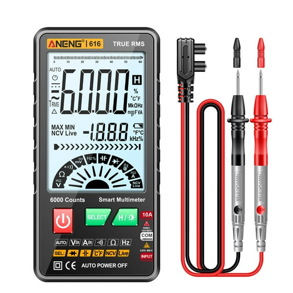 Multimeters,Huiop Resistance Handheld Tester Voltmeter 000 Ncv Universal Auto 6 000 6 000 Ncv 616 Auto 6 Voltmeter Ammeter With Meter Rms Handheld Rms Handheld Tester Ncv Universal Meter Anrio