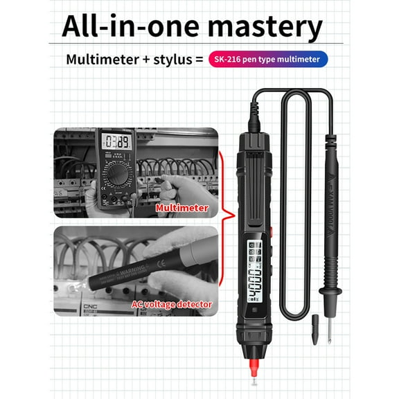 Multimeters,Lcd Display Tester 2in1 Test Pen Live Wire Resistance Test Meter Test Pen Professional Siuke Professional Vole T Twirltide Vole T Resistance Multicolor high configuration