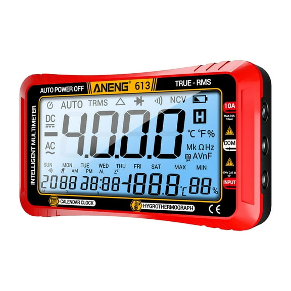 Multimeters,Perpetual Calendar Temperature 3 In 613 Curent 4000 613 Resistance Tools Professional Test Temperature 4000 Professional Temperature 1 Curent Perpetual Nt Vole Resistance Red