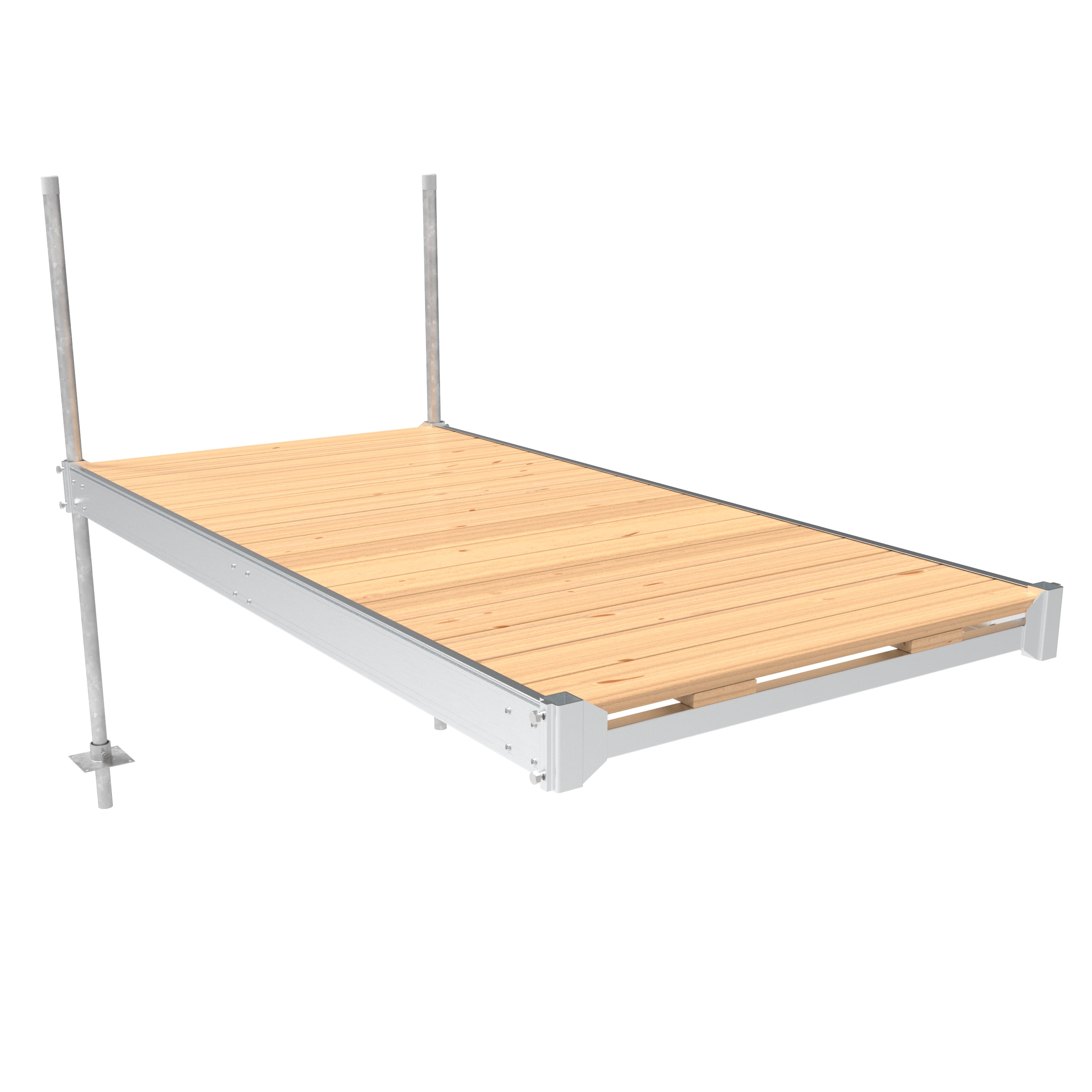 Multinautic, 1-Section, 4 ft. x 8 ft. Aluminum Stationary Dock with Cedar Decking