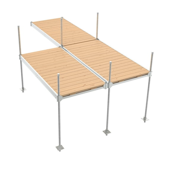 Multinautic, QP-400, 3-Sections, 4 ft. x 8 ft. Aluminum Stationary Dock with Cedar Decking
