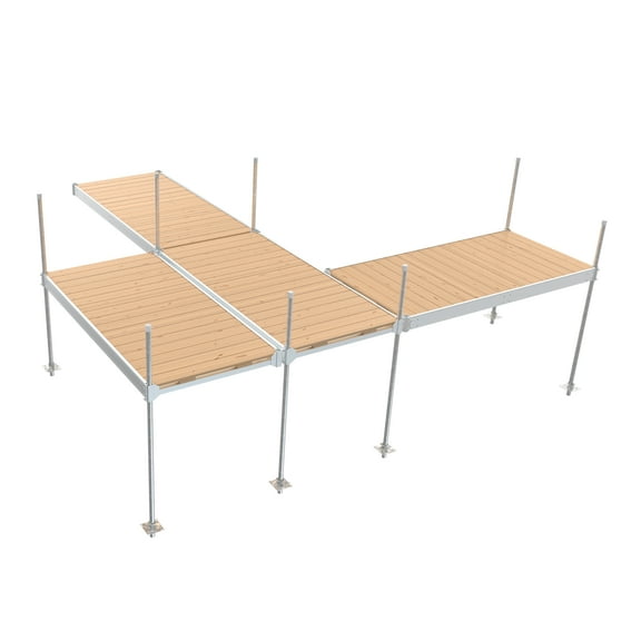 Multinautic, QP-400, 4-Sections, 4 ft. x 8 ft. Aluminum Stationary Dock with Cedar Decking