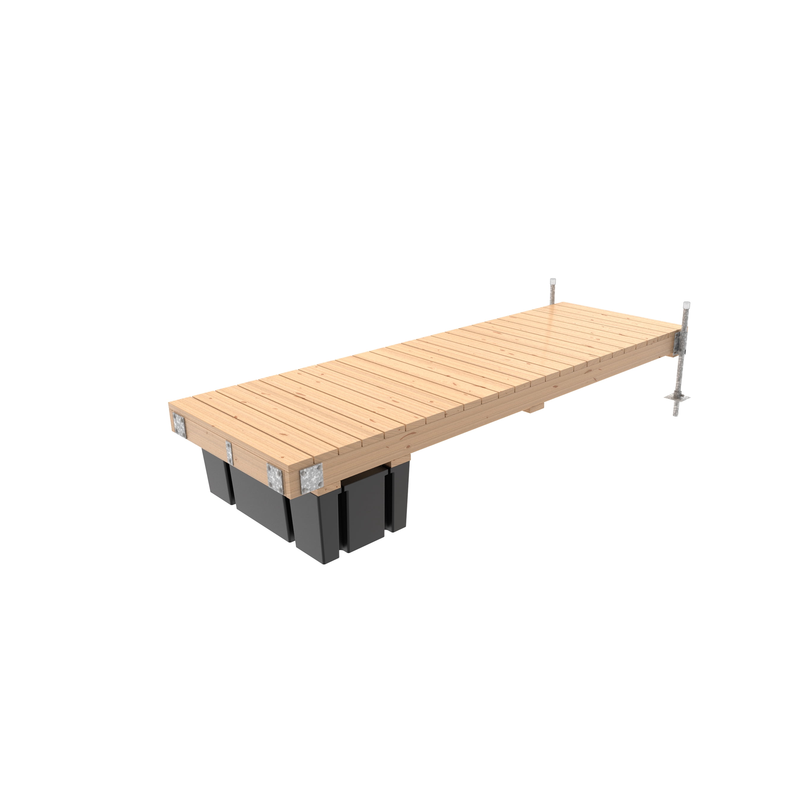 Multinautic 4 x 12 Semi-Floating Dock Kit with 1 Foam-Filled High Freeboard Float