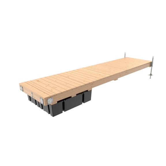 Multinautic 4 x 16 Semi-Floating Dock Kit with 2 Foam-Filled Medium Freeboard Floats