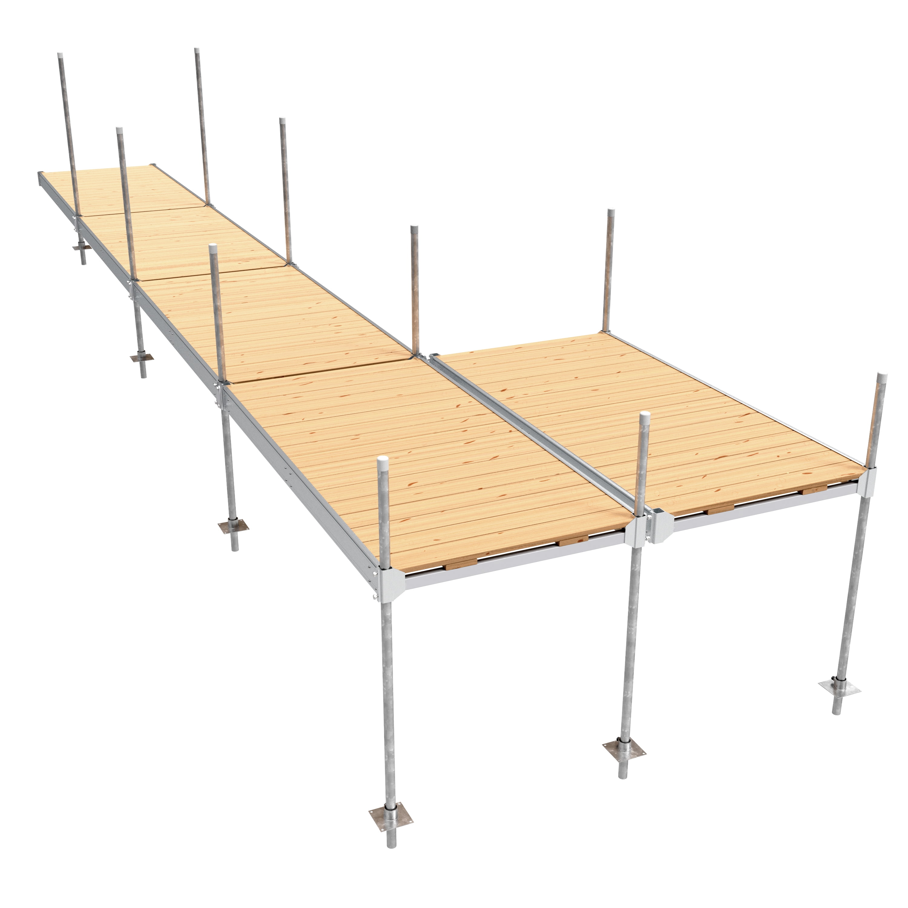 Multinautic, QP-400, 5-Sections, 4 ft. x 8 ft. Aluminum Stationary Dock with Cedar Decking