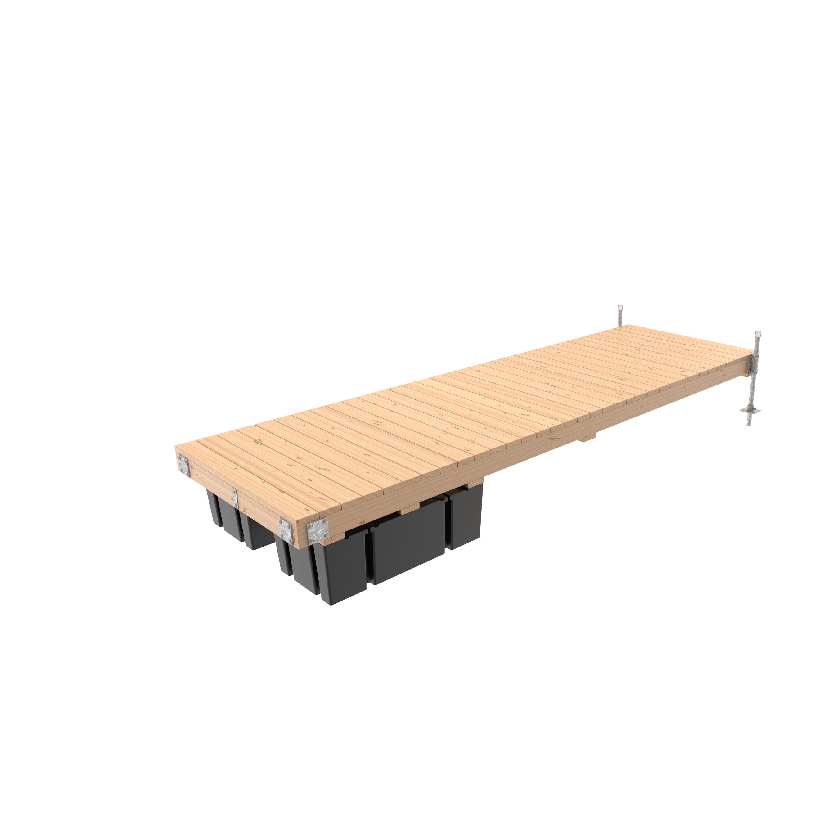 Multinautic 5 x 16 Floating Dock Kit with 5 Foam-Filled Medium Freeboard Floats and HDG Steel Hardware