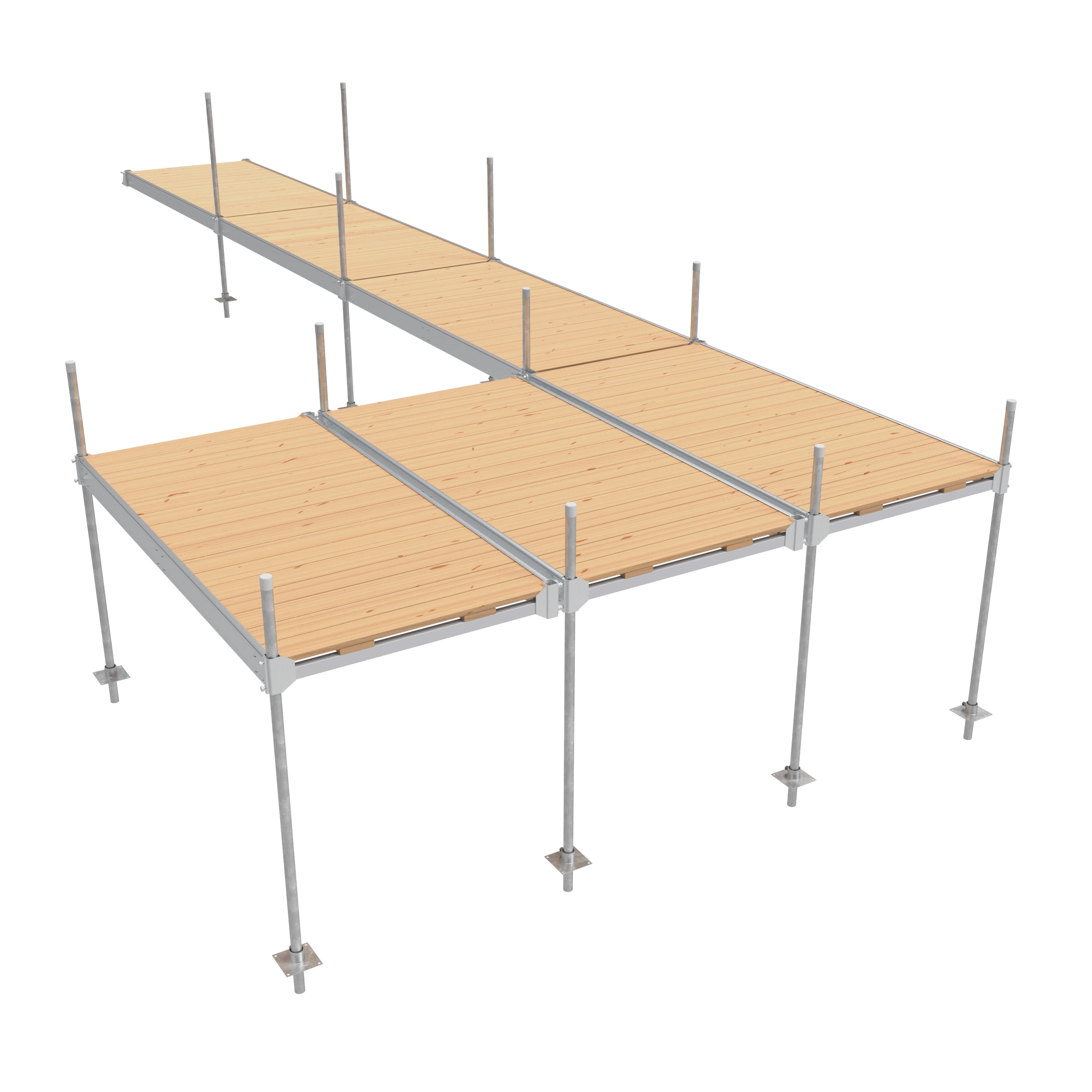 Multinautic, QP-400, 6-Sections, 4 ft. x 8 ft. Aluminum Stationary Dock with Cedar Decking