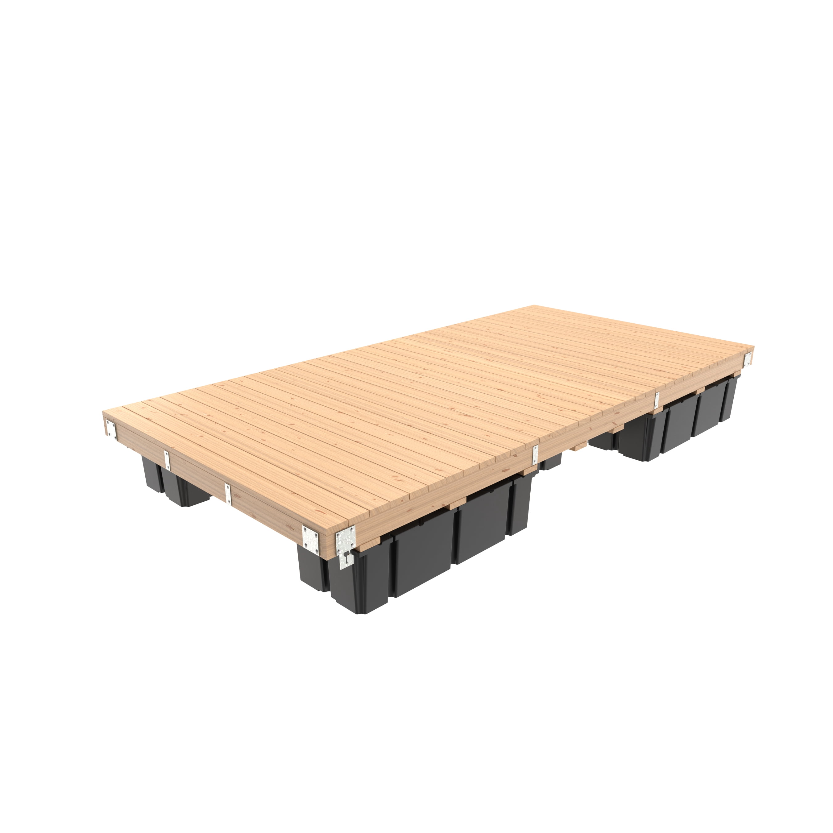 Multinautic 8 x 16 Floating Dock Kit with 5 Foam-Filled High Freeboard Floats and HDG Steel Hardware