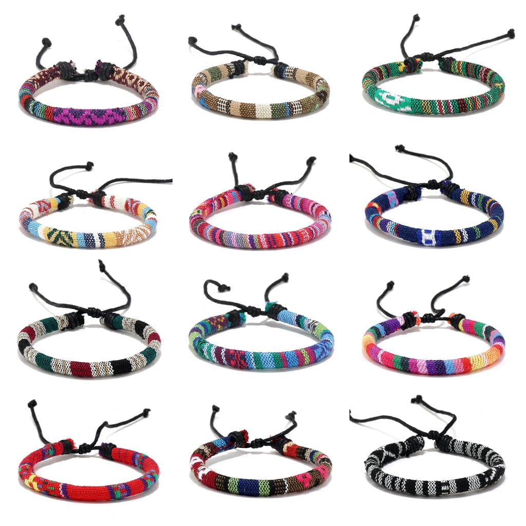 POYOGA Multipack 12 Stylish Braided Bracelet Handcrafted Wrist Chain for Creative Looks