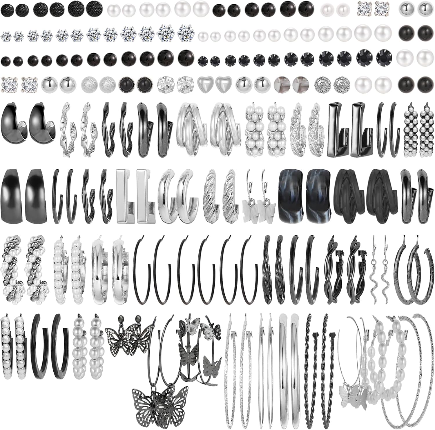 UMEHOME Multipack Earrings Set For Women Hypoallergenic Earrings Fashion Drop Dangle Earrings Zircon Earrings Pearl Stud Earrings Statement Hoop Earrings For Women[Z1]