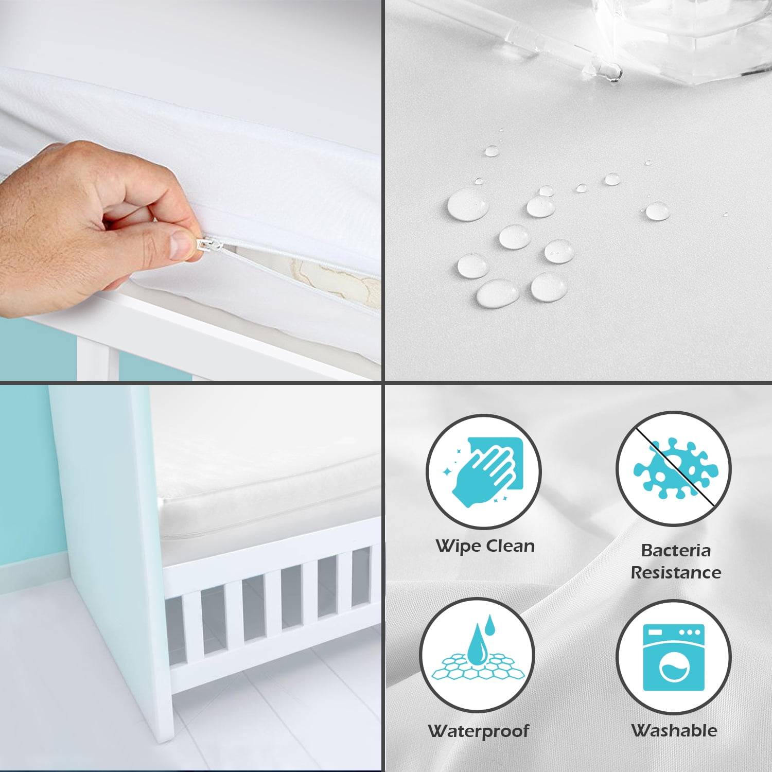 Multipack Vinyl Waterproof Soft Bedbug Zippered Baby Crib Mattress