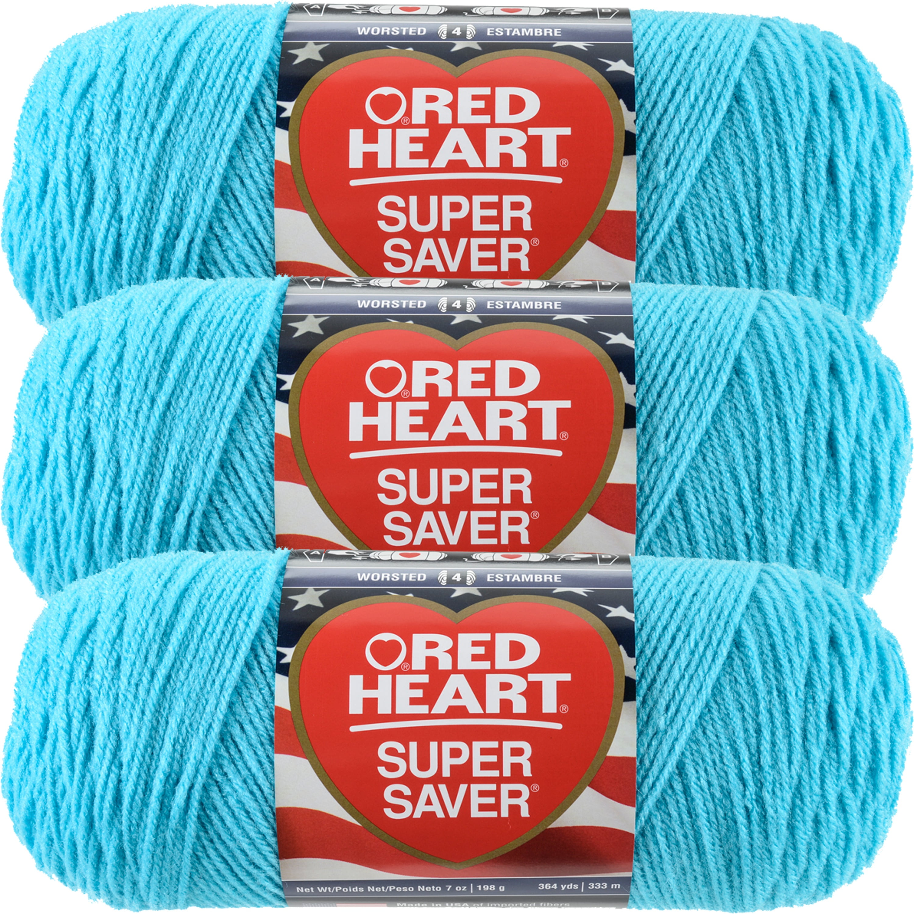 Multipack of 03 - Red Heart Super Saver Yarn-Turqua