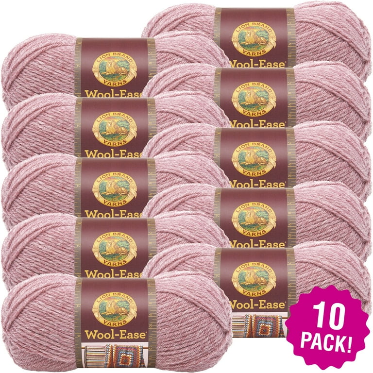 Multipack of 10 - Lion Brand Wool-Ease Yarn -Rose Heather