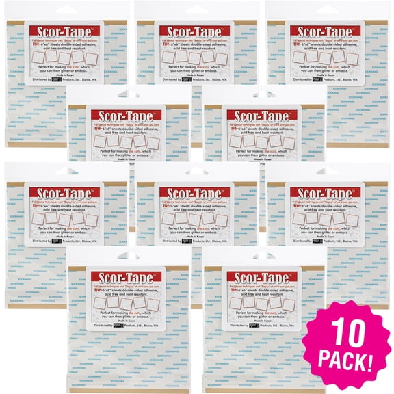 Multipack of 10 - Scor-Tape Sheets 5/Pkg-6"X6"