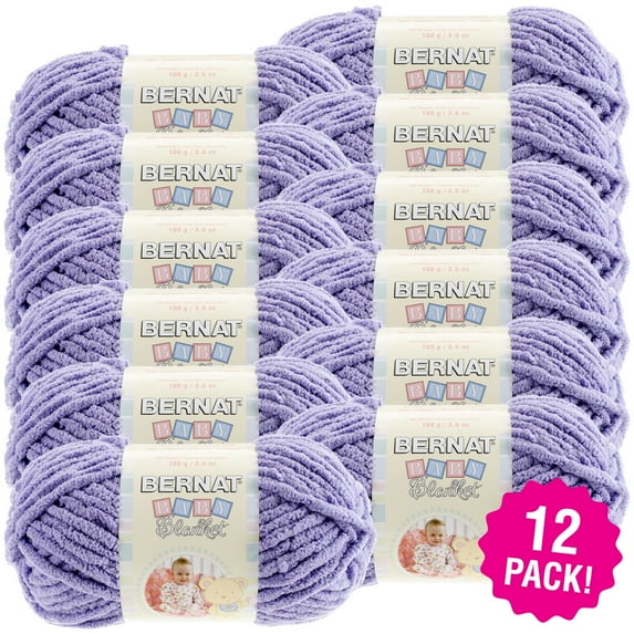 Multipack of 12 - Bernat Baby Blanket Yarn-Lilac