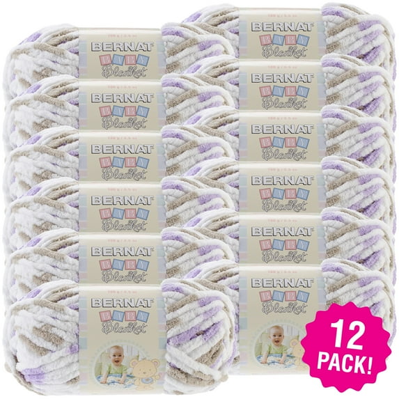 Multipack of 12 - Bernat Baby Blanket Yarn-Little Lilac Dove Print