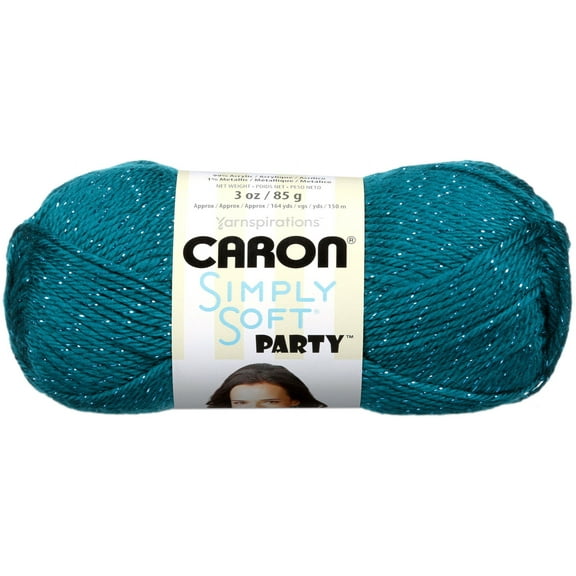 Multipack of 12 - Caron Simply Soft Party Yarn-Teal Sparkle