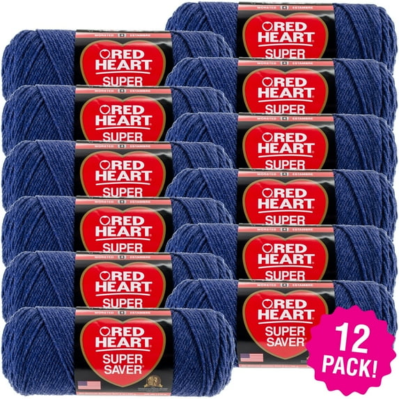 Multipack of 12 - Red Heart Super Saver Yarn-Denim