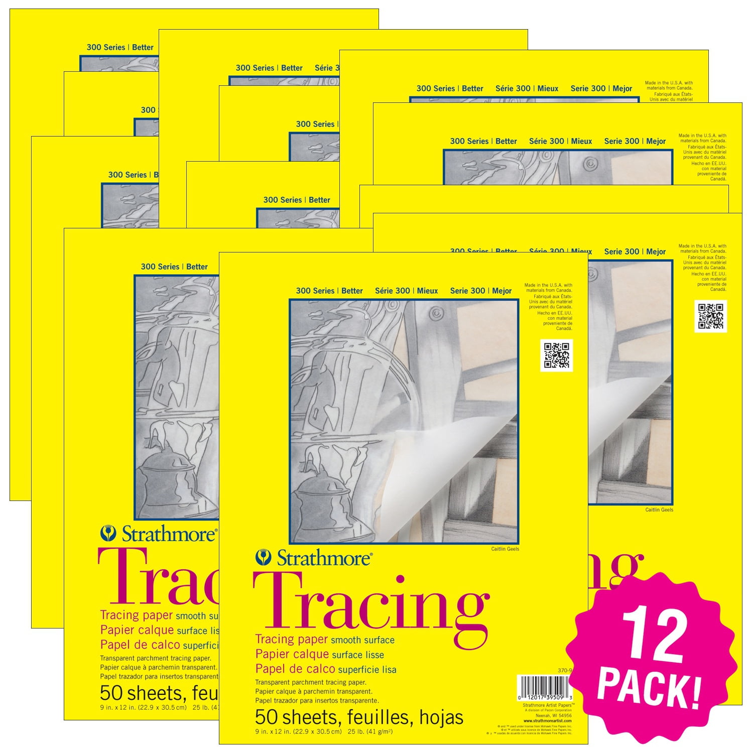 Multipack of 12 - Strathmore Tracing Paper Pad 9"X12"-50 Sheets