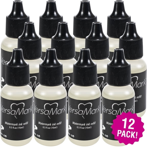 Multipack of 12 - VersaMark Watermark Ink Refill .5oz-Clear