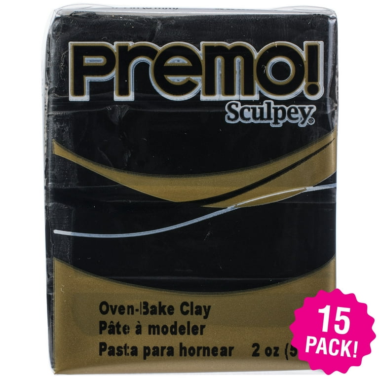 Multipack of 15 - Premo Sculpey Polymer Clay 2oz-Black