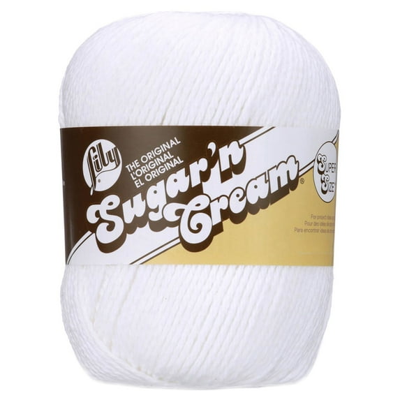 Multipack of 24 - Lily Sugar'n Cream Yarn - Solids Super Size-White