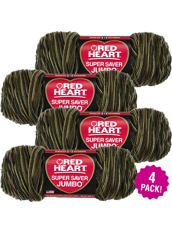 Multipack of 4 - Red Heart Super Saver Jumbo Yarn-Camouflage