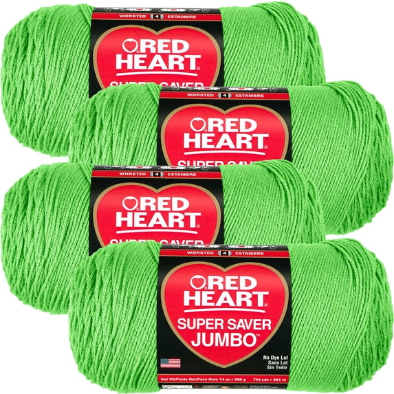 Multipack of 4 - Red Heart Super Saver Jumbo Yarn-Spring Green