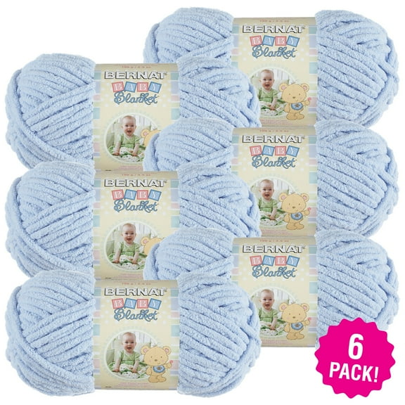 Multipack of 6 - Bernat Baby Blanket Yarn-Baby Blue