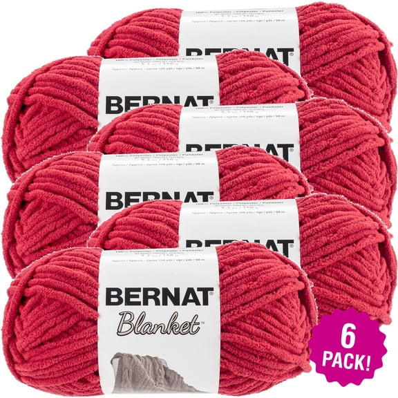 Bernat Blanket Yarn - Cranberry, Multipack of 6