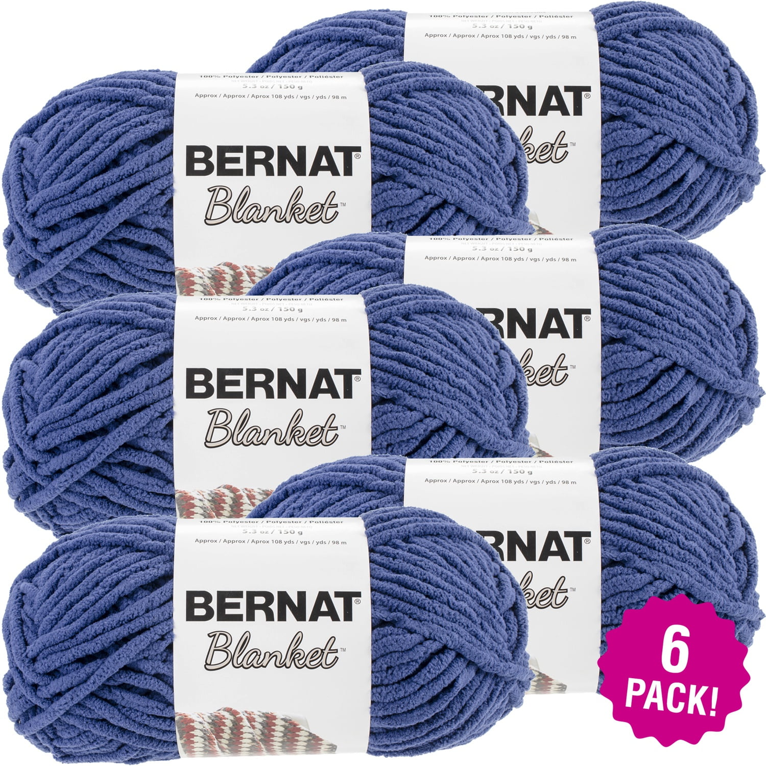 Multipack of 6 - Bernat Blanket Yarn-Navy