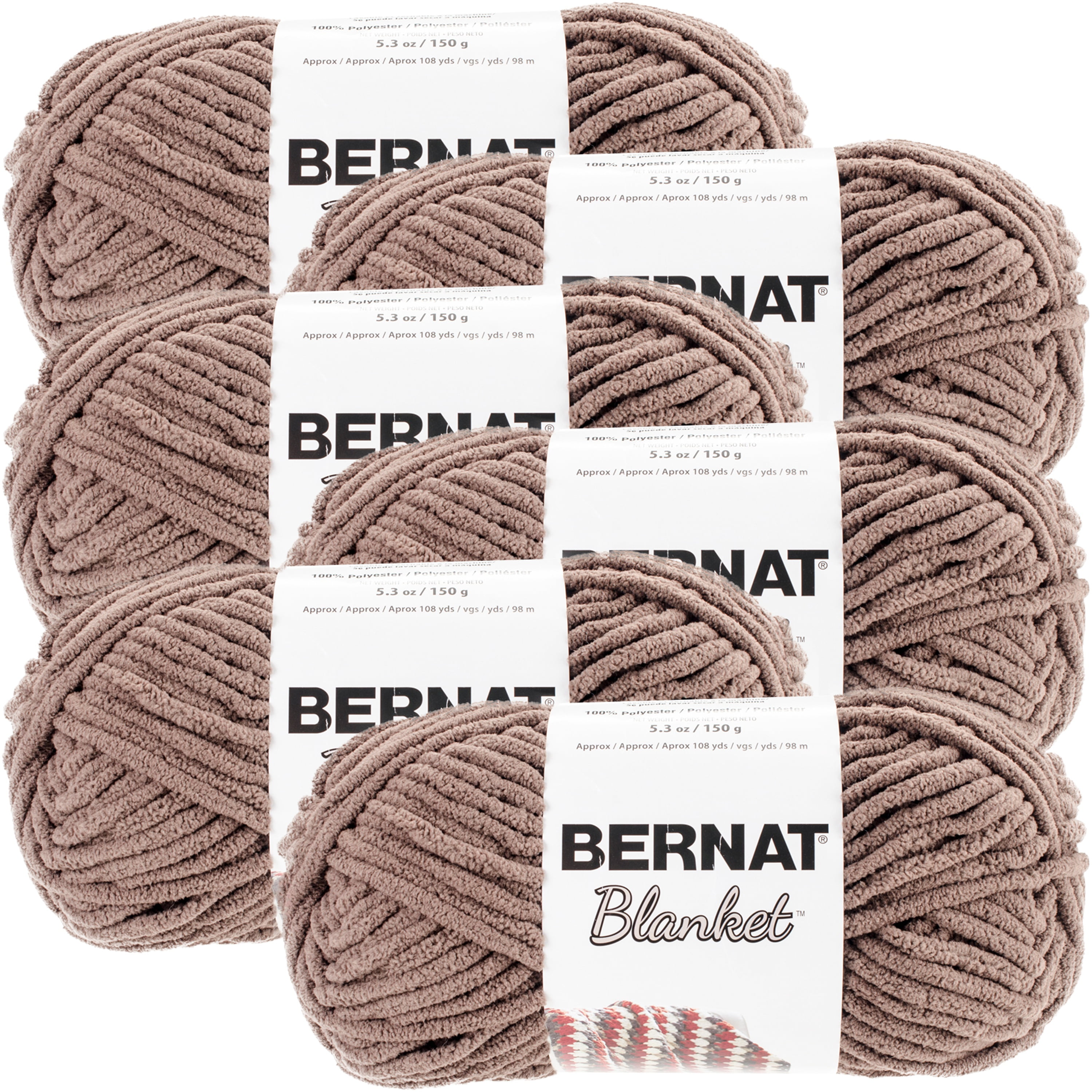 Multipack of 6 - Bernat Blanket Yarn-Taupe