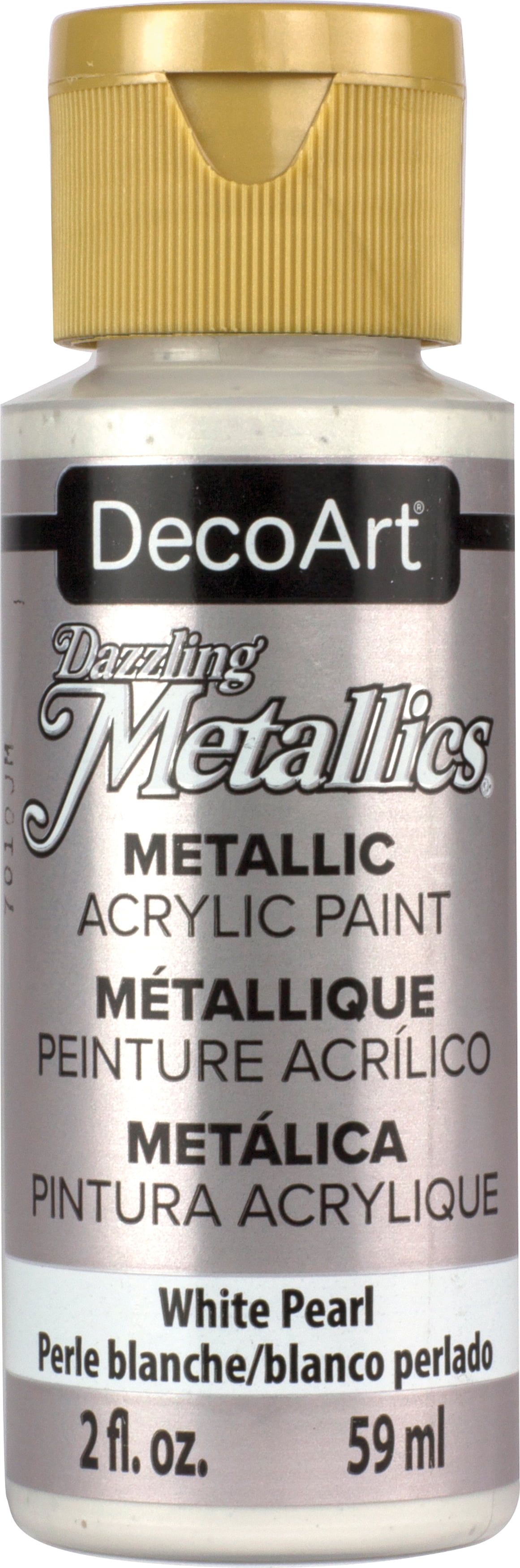 Multipack of 6 - DecoArt Dazzling Metallics Acrylic Paint 2oz-White Pearl