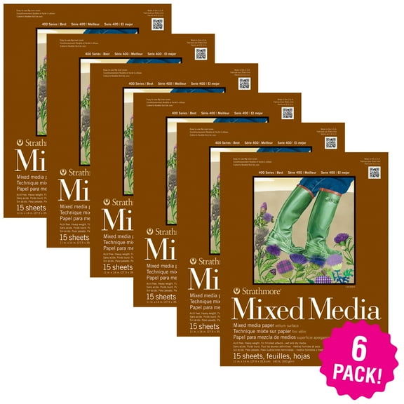 Multipack of 6 - Strathmore Mixed Media Vellum Paper Pad 11"X14"-15 Sheets