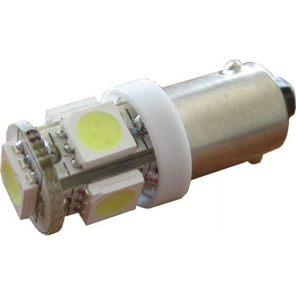 Multipack of FIVE (5) of LED 1W 12V White Omni Bulb BA9S T4W SIDE TAIL 5 5050 SMD