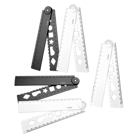 Multipacks Folding Black White Scale Ruler Safety Rounded Edges Compact Storage for Classroom Office Use