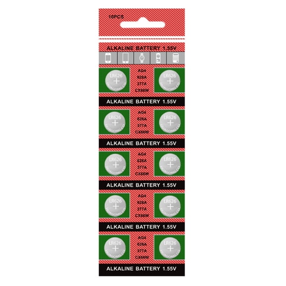 Multipacks of 20/10 AG4 377 LR626 Watch Battery Alkaline Button Cell Batteries Button Batteries for Toy & Timepieces