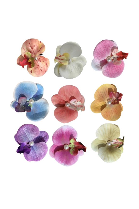 Multipacks of 9 Graceful orchids Hair Slide Fashion Hair Accessory Fashionable Accessory for Weddings And Parties
