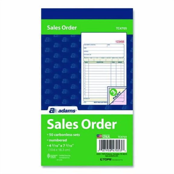 Multipart Sales Order Pad, Three-Part Carbonless, 4.19 x 6.69, 50 Forms/Pad, 10 Pads/Carton | Bundle of 5