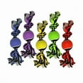 thumbnail image 1 of Multipet  10 in. Nuts for Knots Rope with Tennis Ball Toys - Assorted - 10in., 1 of 1