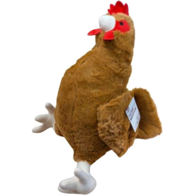 Multipet 51793 Jumbo Rooster Plush Dog Toy, Brown