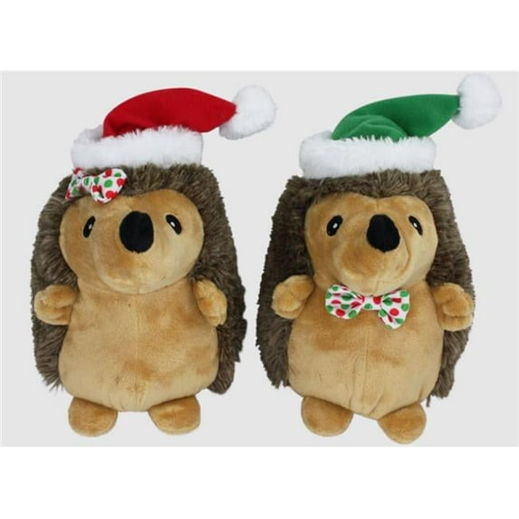 Multipet 784369170313 8 in. Hedgehog with Bowtie & Santa Hat
