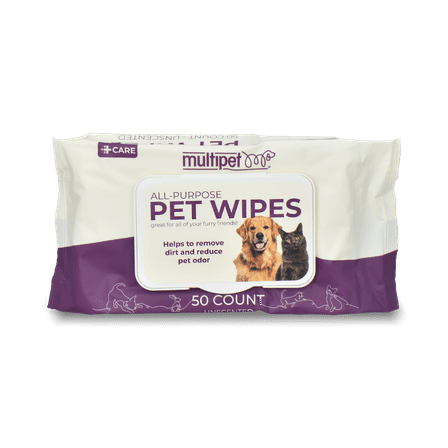 Multipet All-Purpose Pet Wipes, 50 Count, Soft-Pack